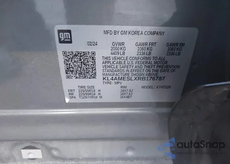 2024 Buick Encore Gx Sport Touring Awd z USA, uszkodzony, nr VIN KL4AMESLXRB176787